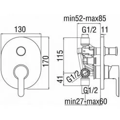 Mitigeur De Douche 2 Voies Intégré Nobili ABC AB87100CR | Chromé - 2 Sorties - Chromé -France NOBILI Soldes Boutique 10223285 3