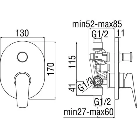 Mitigeur De Douche Encastrable à 2 Voies Nobili Sky SY97100CR | Chromé - 2 Sorties - Chromé 2 Mitigeur De Douche Encastrable à 2 Voies Nobili Sky SY97100CR | Chromé - 2 Sorties - Chromé – Image 2