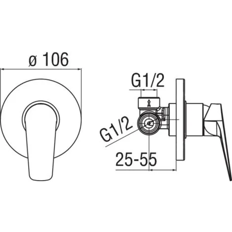 Mitigeur De Douche à Encastrer 1 Voie Nobili Sky SY97108CR | Chromé - 1 Sortie - Chromé 2 Mitigeur De Douche à Encastrer 1 Voie Nobili Sky SY97108CR | Chromé - 1 Sortie - Chromé – Image 2