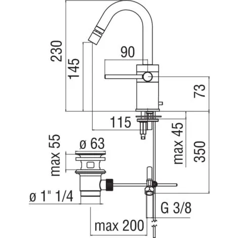 Mitigeur Bidet Nobili PLUS PL00119/1CR | Chromé - Vidage Automatique 1"1/4 - Chromé 2 Mitigeur Bidet Nobili PLUS PL00119/1CR | Chromé - Vidage Automatique 1"1/4 - Chromé – Image 2