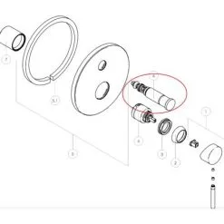 Déviateur De Rechange Pour Mitigeurs Nobili RDE30CR | Chromé - Chromé