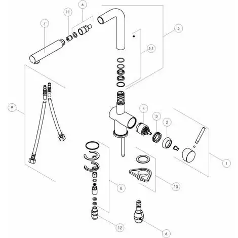 Douchette De Rechange à 2 Jets Pour Mitigeurs De Cuisine Nobili RDO142/146 | Douche 1 Douchette De Rechange à 2 Jets Pour Mitigeurs De Cuisine Nobili RDO142/146 | Douche