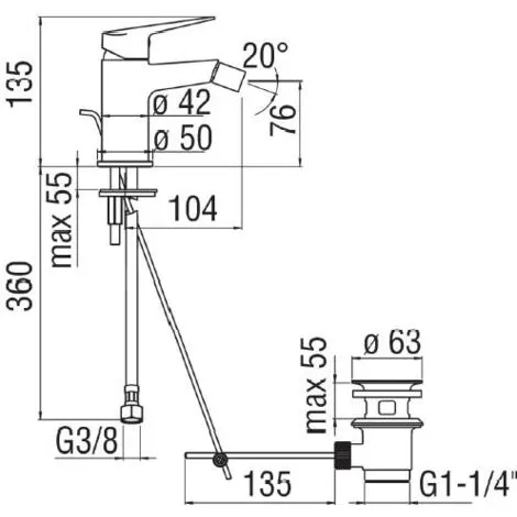 Nobili Mitigeur Monocommande De Bidet En Laiton Chromé Série Blues BS101119/1 | Chromè 2 Nobili Mitigeur Monocommande De Bidet En Laiton Chromé Série Blues BS101119/1 | Chromè – Image 2