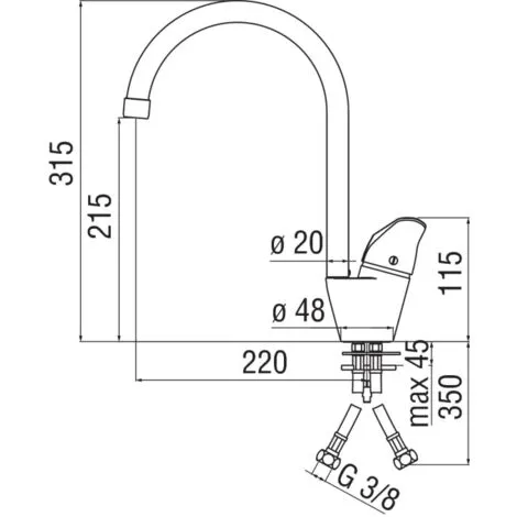 Nobili Mitigeur évier Monocommande En Laiton Chromé Hera H547113CR | Chromè 2 Nobili Mitigeur évier Monocommande En Laiton Chromé Hera H547113CR | Chromè – Image 2