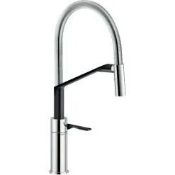 Mitigeur D'évier De Cuisine Avec Douche Réglable Nobili Heron HR125300CB | Chrome - Noir - Chrome - Noir