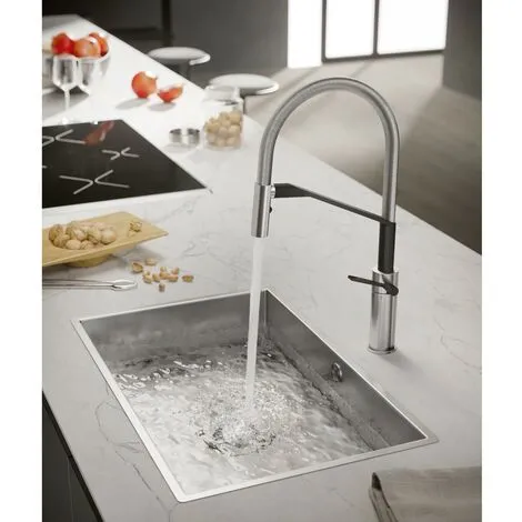 Mitigeur D'évier De Cuisine Avec Douche Réglable Nobili Heron HR125300CB | Chrome - Noir - Chrome - Noir 2 Mitigeur D'évier De Cuisine Avec Douche Réglable Nobili Heron HR125300CB | Chrome - Noir - Chrome - Noir – Image 2