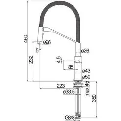 Mitigeur D'évier De Cuisine Avec Douche Réglable Nobili Heron HR125300CB | Chrome - Noir - Chrome - Noir 7 Mitigeur D'évier De Cuisine Avec Douche Réglable Nobili Heron HR125300CB | Chrome - Noir - Chrome - Noir -France NOBILI Soldes Boutique 32813397 4