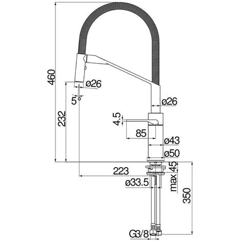 Mitigeur D'évier De Cuisine Avec Douche Réglable Nobili Heron HR125300CB | Chrome - Noir - Chrome - Noir 4 Mitigeur D'évier De Cuisine Avec Douche Réglable Nobili Heron HR125300CB | Chrome - Noir - Chrome - Noir – Image 4