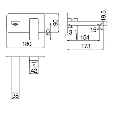 Mitigeur Lavabo Mural Avec Bec 15 Cm En Laiton Chromé Nobili Seven SE124198CR | Chromé - Chromé 2 Mitigeur Lavabo Mural Avec Bec 15 Cm En Laiton Chromé Nobili Seven SE124198CR | Chromé - Chromé – Image 2