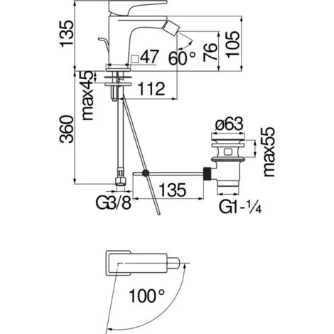 Mitigeur De Bidet En Laiton Chromé Nobili Seven SEE124119/1CR | Chromé - Chromé 2 Mitigeur De Bidet En Laiton Chromé Nobili Seven SEE124119/1CR | Chromé - Chromé – Image 2