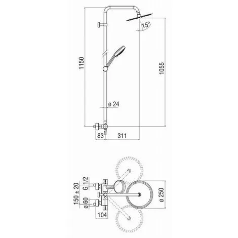 Colonne De Douche NOBILI Thermostatique Avec Pomme De Douche Ronde Et Douchette - Chrome - LFAB030/34CR - Chrome 2 Colonne De Douche NOBILI Thermostatique Avec Pomme De Douche Ronde Et Douchette - Chrome - LFAB030/34CR - Chrome – Image 2