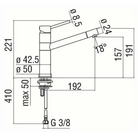 Mélangeur De Cuisine NOBILI - Embouchure Chroma Pivotante à 360 Degrés - SN00713CR 2 Mélangeur De Cuisine NOBILI - Embouchure Chroma Pivotante à 360 Degrés - SN00713CR – Image 2