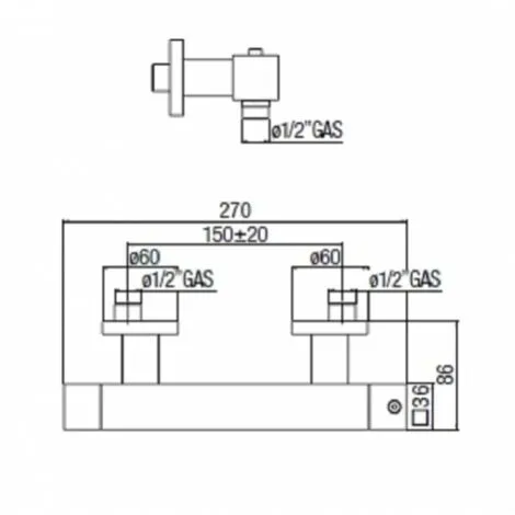 NOBILI Mitigeur De Douche Thermostatique TOWER Chromé 2 NOBILI Mitigeur De Douche Thermostatique TOWER Chromé – Image 2