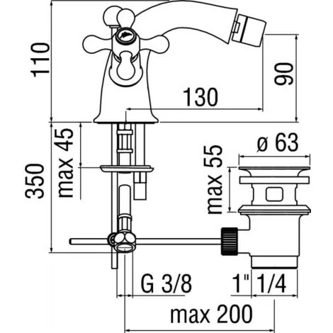 Robinet Monotrou à 2 Trous Pour Bidet Nobili Grazia GRC5119/6CR | Chromé - Vidage Automatique 1"1/4 - Chromé 2 Robinet Monotrou à 2 Trous Pour Bidet Nobili Grazia GRC5119/6CR | Chromé - Vidage Automatique 1"1/4 - Chromé – Image 2