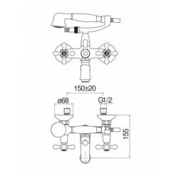 NOBILI Mélangeur Bain-douche Sur Colonnes Rétro GRAZIA Chromé -France NOBILI Soldes Boutique 485125 3