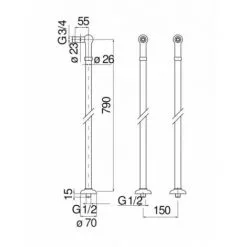 NOBILI Mélangeur Bain-douche Sur Colonnes Rétro GRAZIA Chromé -France NOBILI Soldes Boutique 485125 5