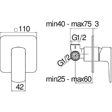 Copy Of Nobili Mitigeur Monocommande De Douche Encastré En Laiton Chromé Hera HE24113CR | Chromè 2 Copy Of Nobili Mitigeur Monocommande De Douche Encastré En Laiton Chromé Hera HE24113CR | Chromè – Image 2