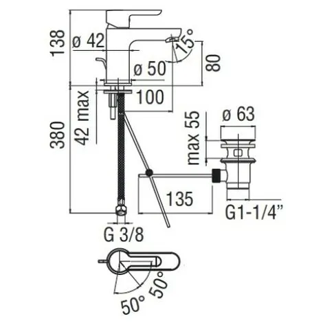 Mitigeur Monocommande Pour Lavabo ECO Avec Vidage Abc Nobili ABE87118/1CR | Chromè 2 Mitigeur Monocommande Pour Lavabo ECO Avec Vidage Abc Nobili ABE87118/1CR | Chromè – Image 2