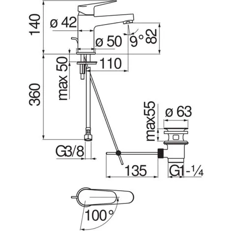 Nobili Blues Mitigeur Monocommande Lavabo à économie D'énergie, Chrome (BSE101118/1CR) 3 Nobili Blues Mitigeur Monocommande Lavabo à économie D'énergie, Chrome (BSE101118/1CR) – Image 3