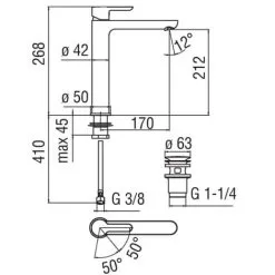 Nobili ABC Mitigeur Monocommande Lavabo Rehaussé ECO, Chrome (ABE87128/2CR) -France NOBILI Soldes Boutique 57016951 3