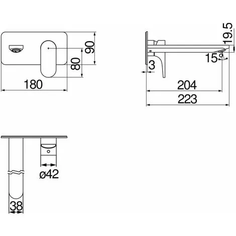 Miscelatore Lavabo PareteMitigeur Lavabo Mural Chromé Avec Bec De 20 Cm Nobili Yoyo YO126198/1CR | Chromé - Chromé 2 Miscelatore Lavabo PareteMitigeur Lavabo Mural Chromé Avec Bec De 20 Cm Nobili Yoyo YO126198/1CR | Chromé - Chromé – Image 2