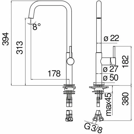 Mitigeur D'évier De Cuisine Avec Bec Réglable Nobili Acquerelli AQ93113CR | Chromé - Chromé 2 Mitigeur D'évier De Cuisine Avec Bec Réglable Nobili Acquerelli AQ93113CR | Chromé - Chromé – Image 2