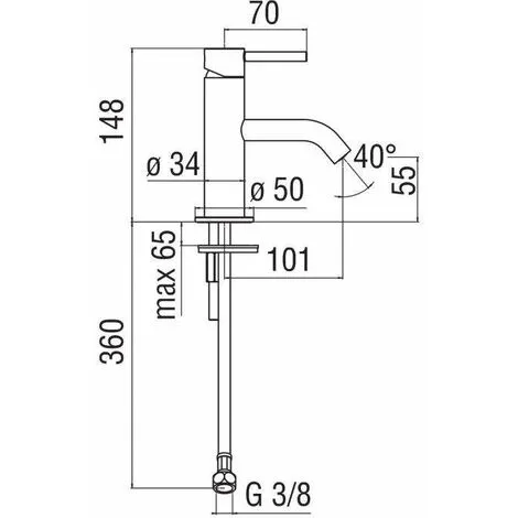 Mitigeur De Lavabo Nobili Acquerelli AQ93118/2CR | Chromé - Sans Vidage - Chromé 2 Mitigeur De Lavabo Nobili Acquerelli AQ93118/2CR | Chromé - Sans Vidage - Chromé – Image 2