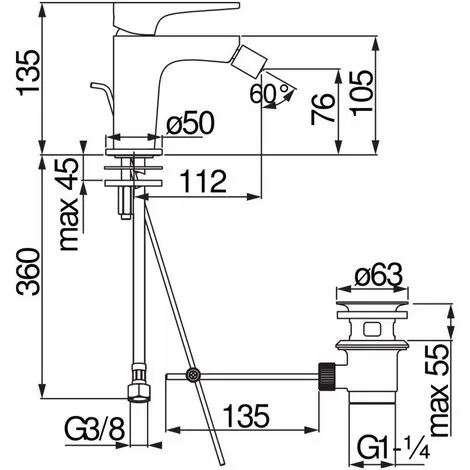 Mélangeur De Bidet En Finition Chromée Nobili Yoyo YO126119/1CR | Chromé - Chromé 2 Mélangeur De Bidet En Finition Chromée Nobili Yoyo YO126119/1CR | Chromé - Chromé – Image 2