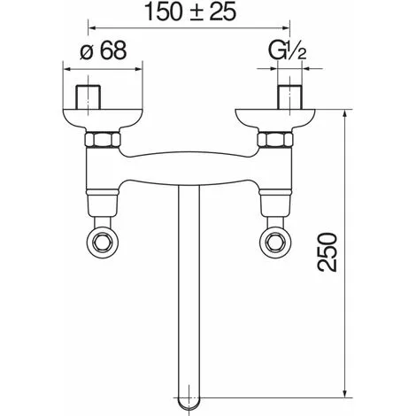 Mitigeur D'évier Mural à Double Levier Avec Bec Pivotant Finition Bronze Nobili Antica AT31003BR | Bronze - Bronze 2 Mitigeur D'évier Mural à Double Levier Avec Bec Pivotant Finition Bronze Nobili Antica AT31003BR | Bronze - Bronze – Image 2