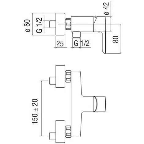 Mitigeur Pour Douche Externe Abc Nobili AB87130CR | Chrome 2 Mitigeur Pour Douche Externe Abc Nobili AB87130CR | Chrome – Image 2