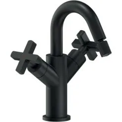 Mitigeur De Bidet à Double Commande En Finition Noire Mate Nobili Lira LR116219/2BM | Vidage Clic Clac 1"1/4 - Velours Noir - Velours Noir