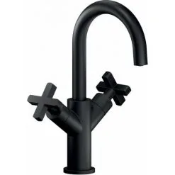Mitigeur Lavabo Monotrou Avec 2 Poignées Noires Mates Nobili Lira LR116218/3BM | Sans Vidage - Velours Noir - Velours Noir