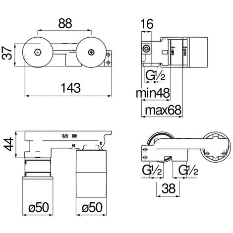Pièce à Encastrer Pour Mitigeur De Lavabo Mural Nobili WE00198 | Chromé - Chromé 2 Pièce à Encastrer Pour Mitigeur De Lavabo Mural Nobili WE00198 | Chromé - Chromé – Image 2