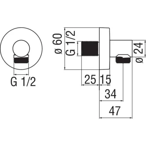 Raccord D'eau En Laiton Modèle Rond Nobili AD150/12CR | Chromé - Chromé 2 Raccord D'eau En Laiton Modèle Rond Nobili AD150/12CR | Chromé - Chromé – Image 2