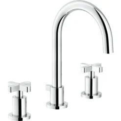 Mitigeur Lavabo 3 Trous Avec Bec Réglable Nobili Lira LR116211/1CR | Chromé - Vidage Automatique 1"1/4 - Chromé