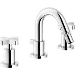 Mélangeur Bidet 3 Trous Bec Pivotant Nobili Lira LR116215/1CR | Chromé - Vidage Automatique 1"1/4 - Chromé